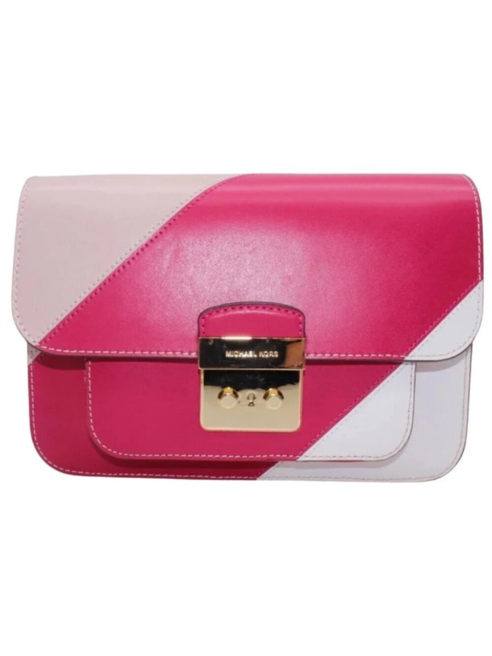 Michael Kors Mini SATCHEL Soft/Lacquer Pink Leather Shoulder Bag Purse Gold